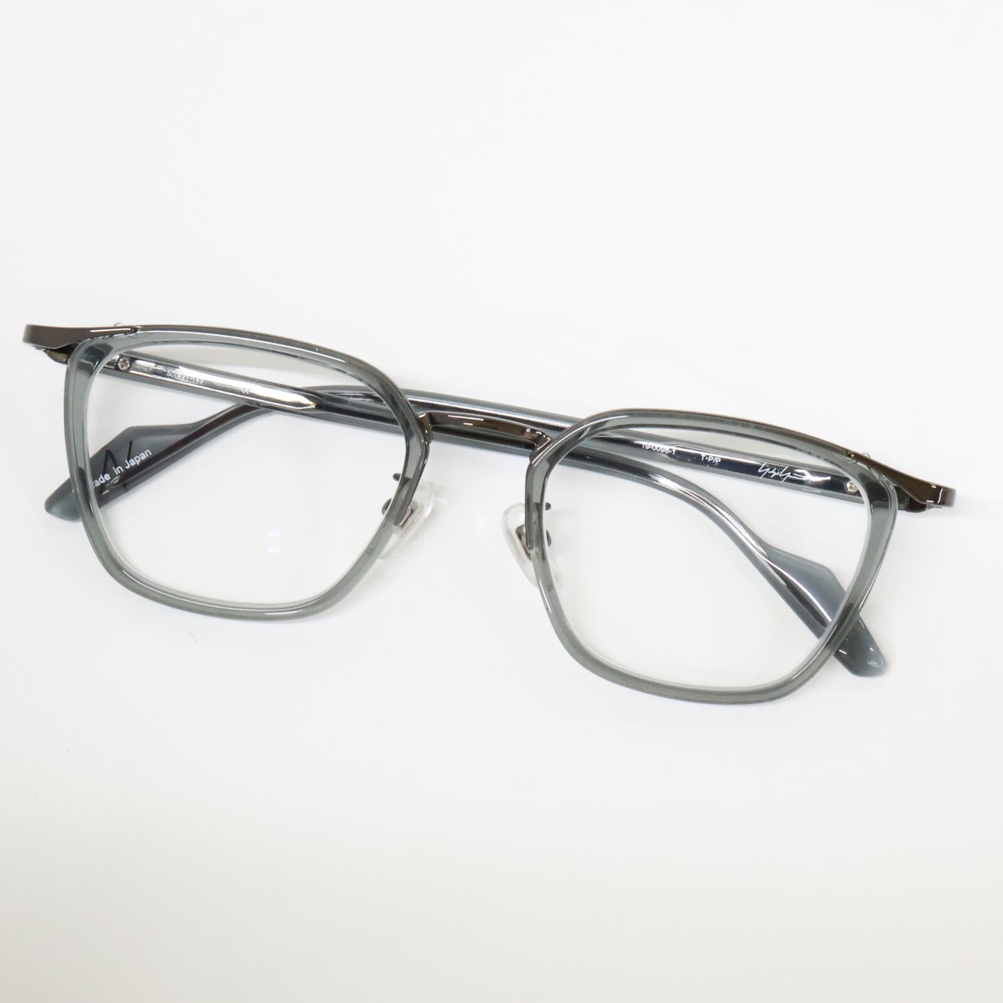 yohjiyamamoto ヨウジヤマモト 【美品】19-0098-1 T・P/P 度入りレンズ コンビ アイウェア 眼鏡