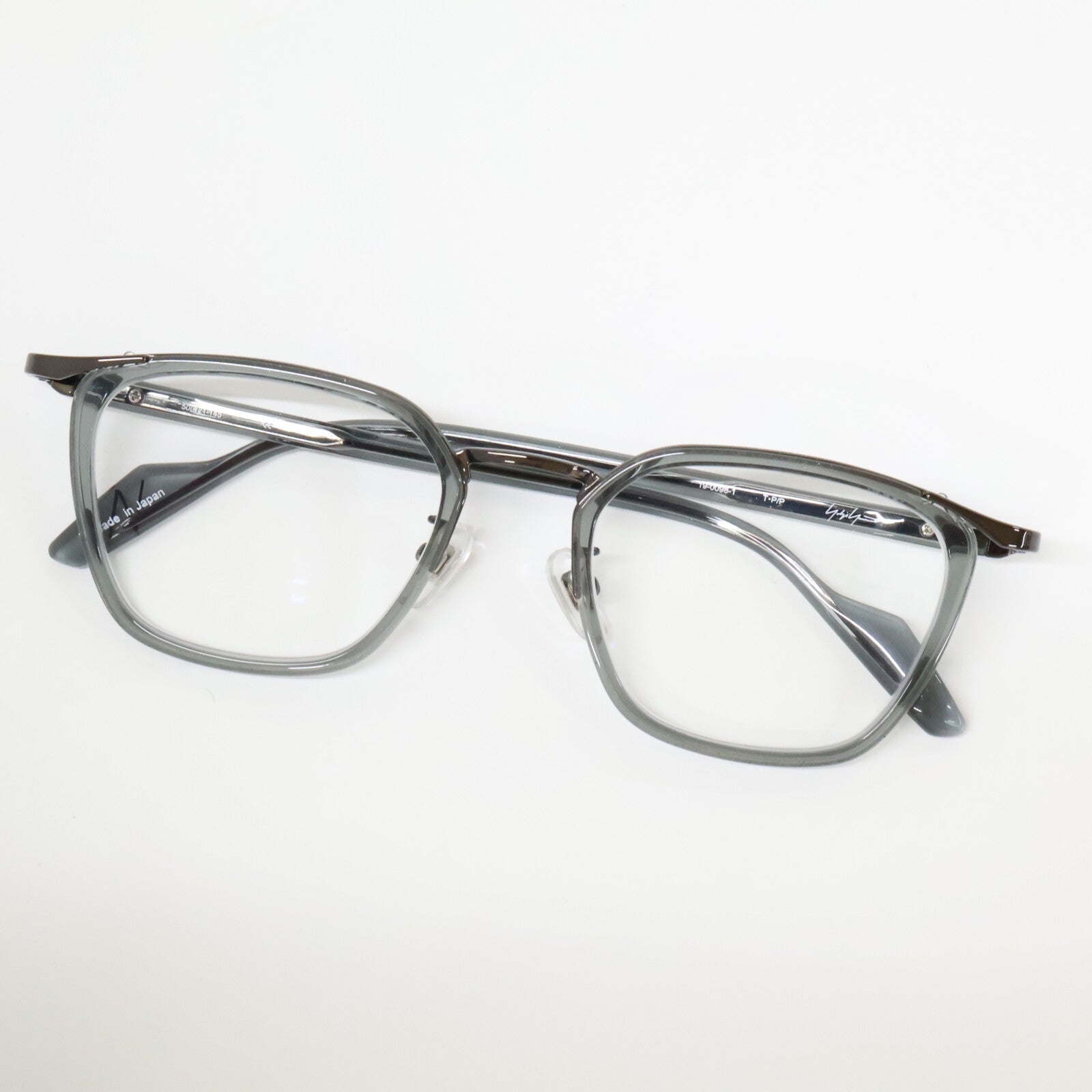 yohjiyamamoto ヨウジヤマモト 【美品】19-0098-1 T・P/P 度入りレンズ コンビ アイウェア 眼鏡