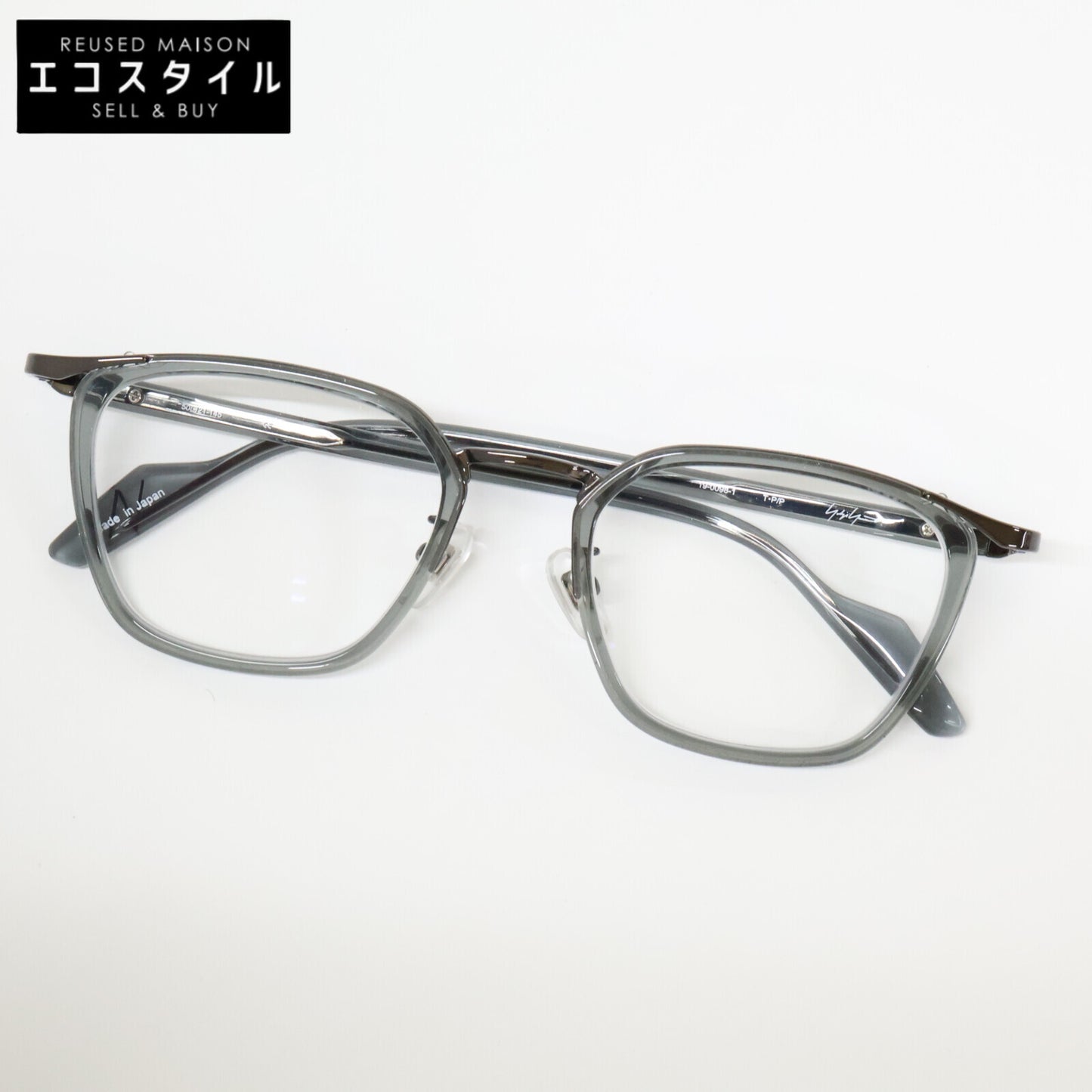 yohjiyamamoto ヨウジヤマモト 【美品】19-0098-1 T・P/P 度入りレンズ コンビ アイウェア 眼鏡