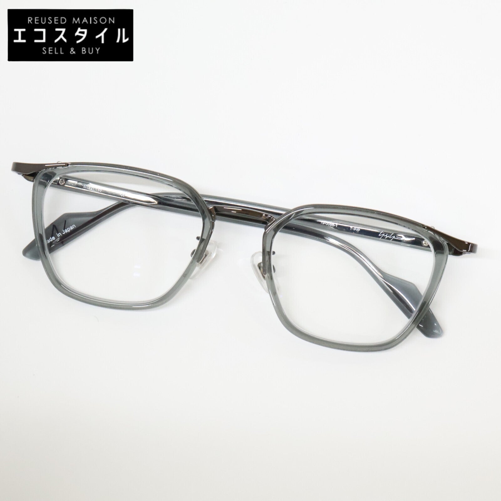 yohjiyamamoto ヨウジヤマモト 【美品】19-0098-1 T・P/P 度入りレンズ コンビ アイウェア 眼鏡