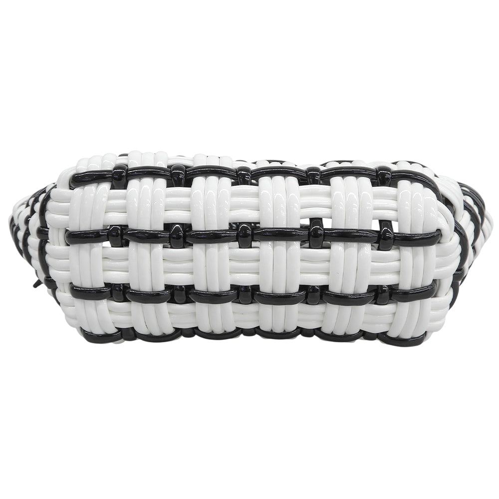 BALENCIAGA バレンシアガ 美品 ビストロXXS 2WAYかごバッグ ハンドバッグ レディース ブラック/ホワイト 678028 ハンドバッグ