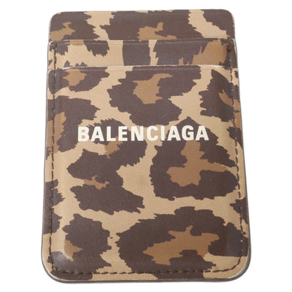 BALENCIAGA バレンシアガ CASH レオパード柄 マグネット式 カードポケット スマホポケット カードケース