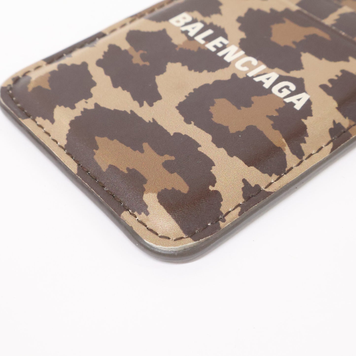 BALENCIAGA バレンシアガ CASH レオパード柄 マグネット式 カードポケット スマホポケット カードケース