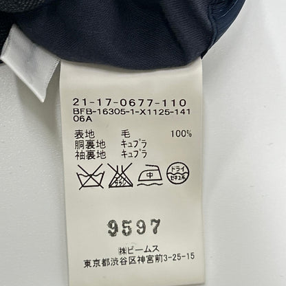 BEAMS F ビームスエフ ネイビー 21-17-0677-110 ウールフランネル スリーピース シングルスーツ