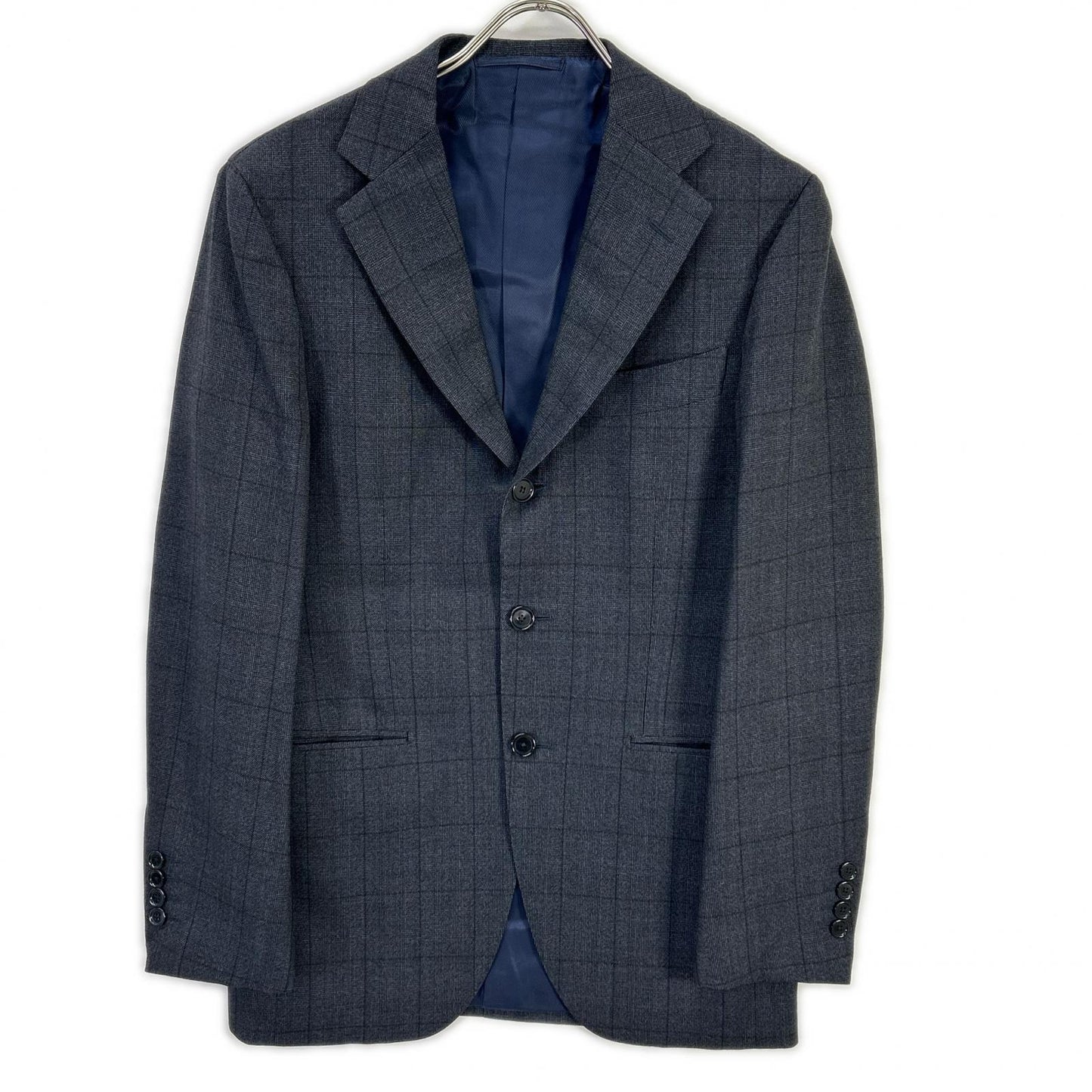 BEAMS F ビームスエフ ネイビー 21-17-0677-110 ウールフランネル スリーピース シングルスーツ
