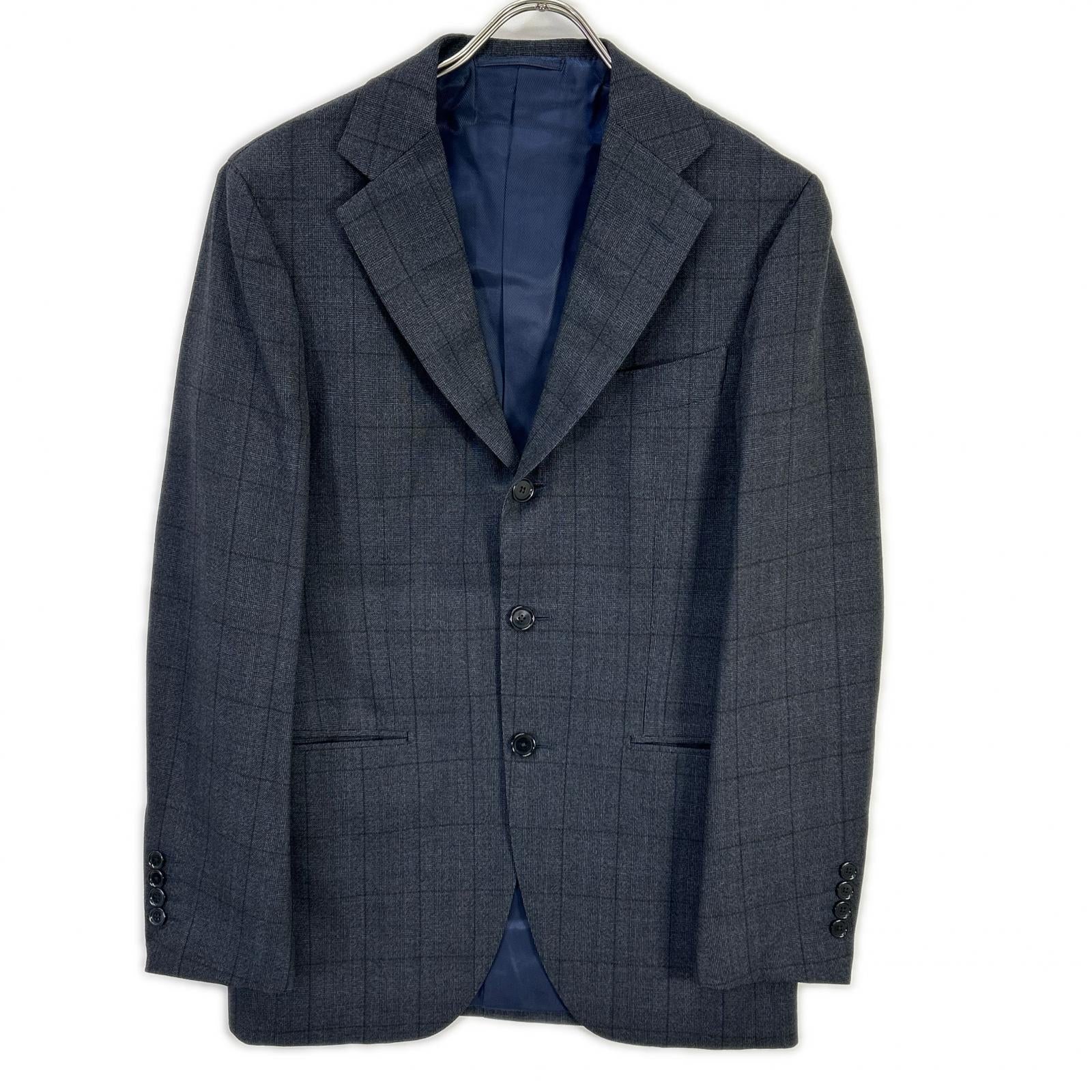 BEAMS F ビームスエフ ネイビー 21-17-0677-110 ウールフランネル スリーピース シングルスーツ