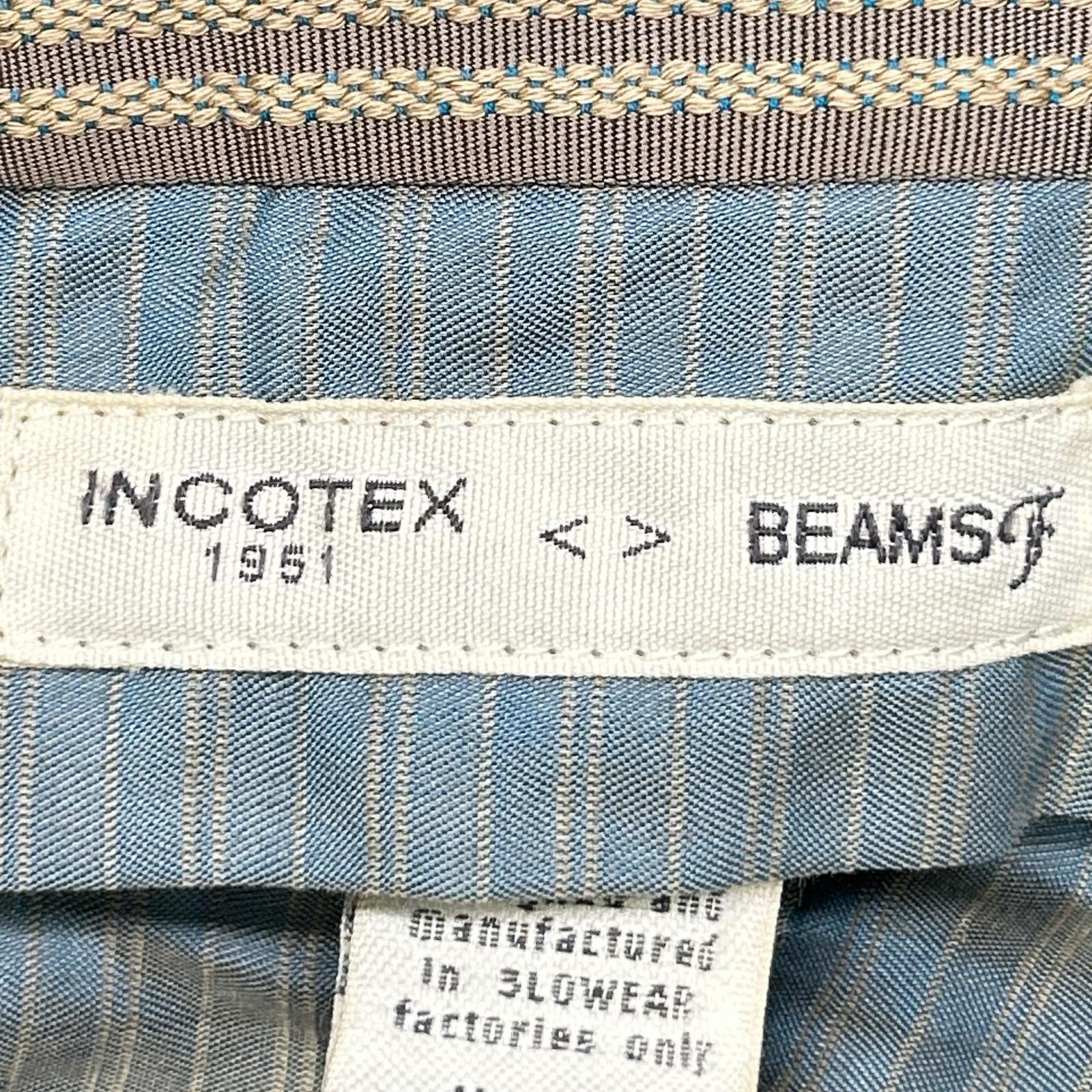 INCOTEX インコテックス ×BEAMSF SLIMFIT グレー ウール スラックス ボトムス