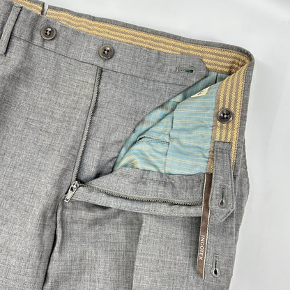 INCOTEX インコテックス ×BEAMSF SLIMFIT グレー ウール スラックス ボトムス