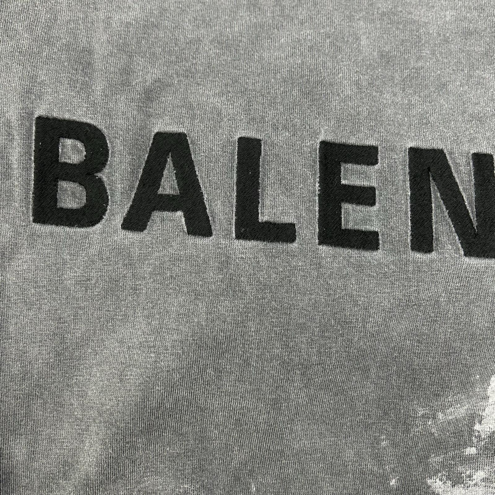BALENCIAGA バレンシアガ 796917 バックロゴ ダメージ加工 ロングスリーブTシャツ トップス