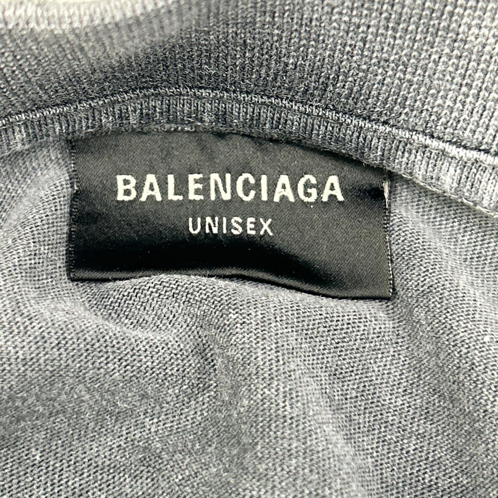 BALENCIAGA バレンシアガ 796917 バックロゴ ダメージ加工 ロングスリーブTシャツ トップス