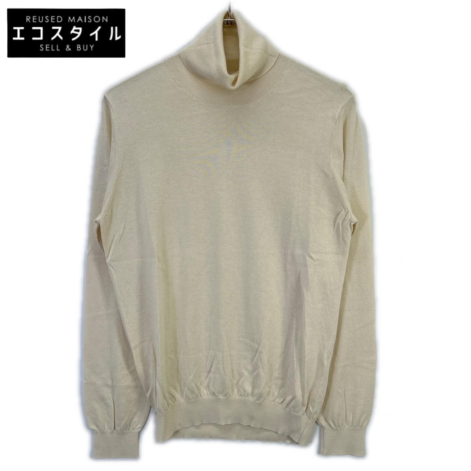 LANEUS ラネウス アイボリー シルク×カシミヤ タートルネック ニット トップス