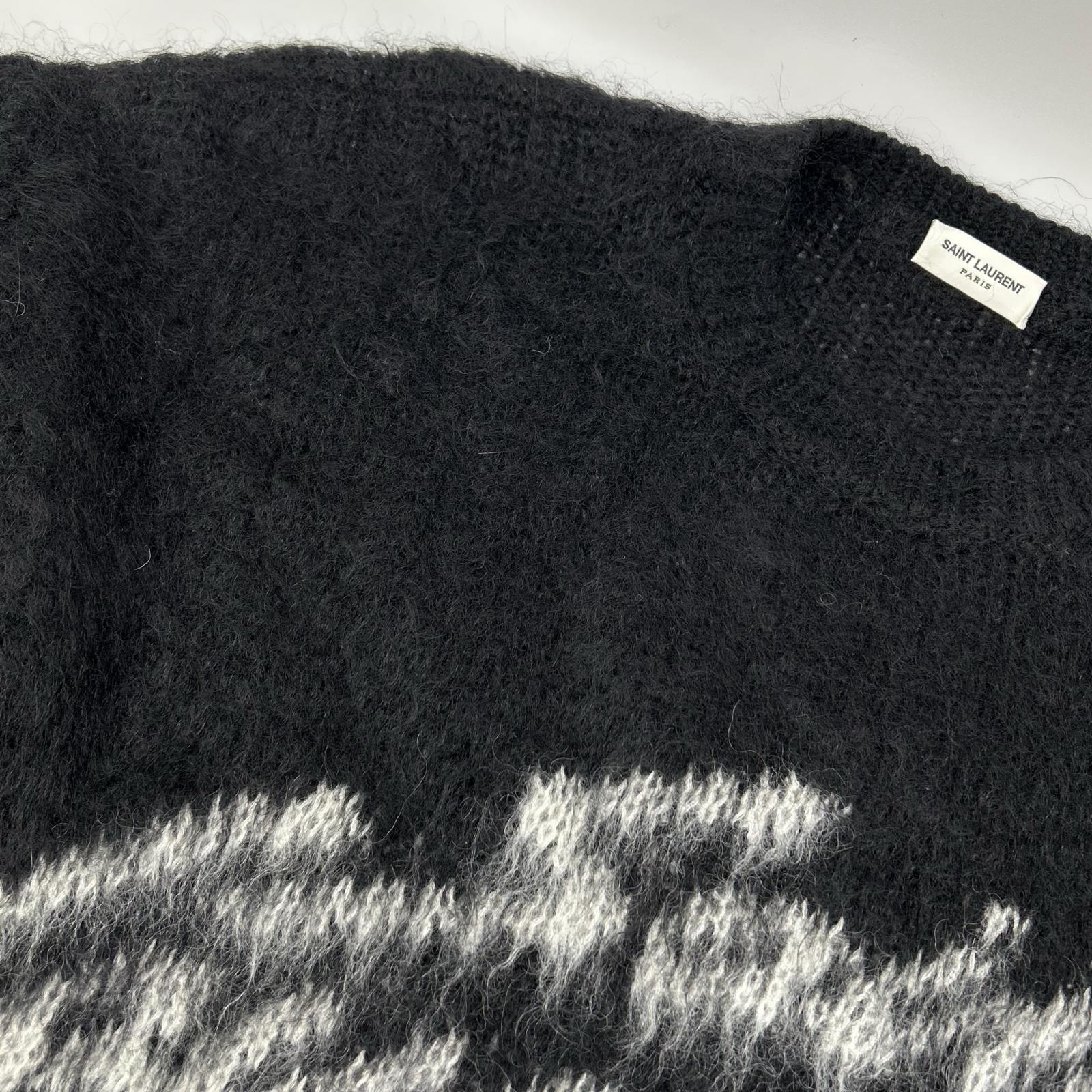 SAINT LAURENT PARIS サンローランパリ 712176 Y75SQ ブラック ロゴ モヘアニットセーター トップス