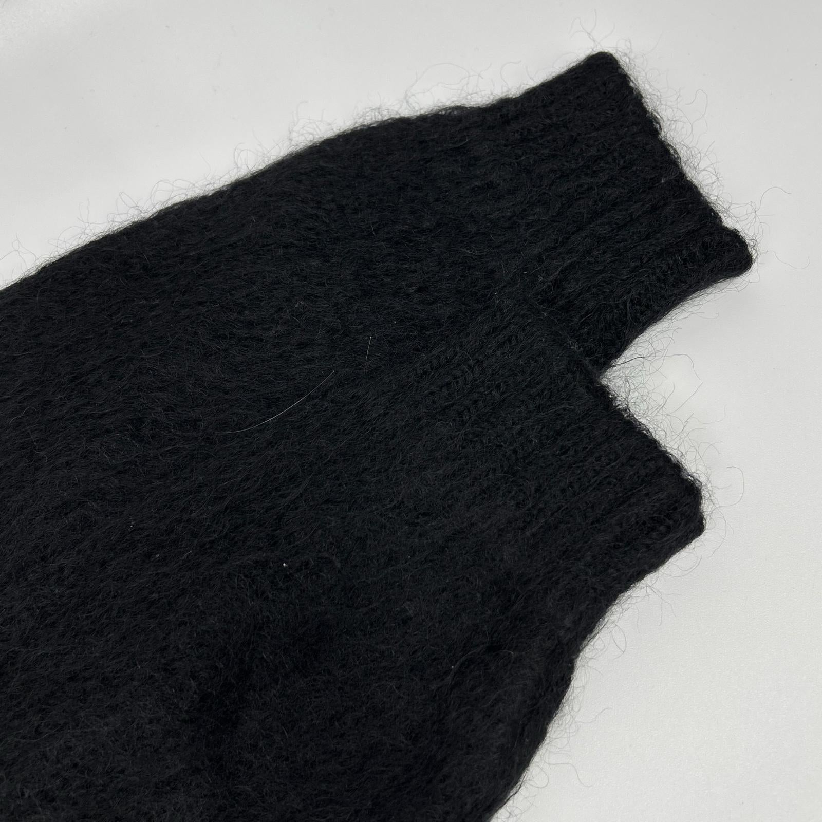 SAINT LAURENT PARIS サンローランパリ 712176 Y75SQ ブラック ロゴ モヘアニットセーター トップス