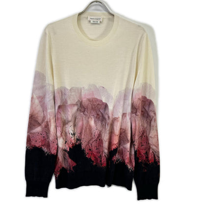 Alexander McQueen アレキサンダーマックイーン 684305 アイボリー アネモネ プリント 長袖ニット トップス