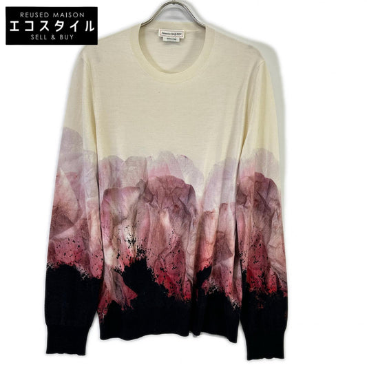 Alexander McQueen アレキサンダーマックイーン 684305 アイボリー アネモネ プリント 長袖ニット トップス