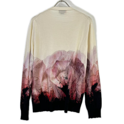 Alexander McQueen アレキサンダーマックイーン 684305 アイボリー アネモネ プリント 長袖ニット トップス