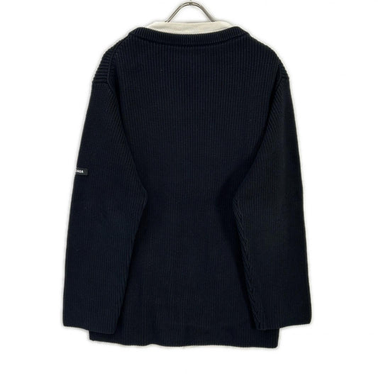 BALENCIAGA バレンシアガ 678555 T3218 ブラック×ホワイト Tシャツレイヤード ニット トップス