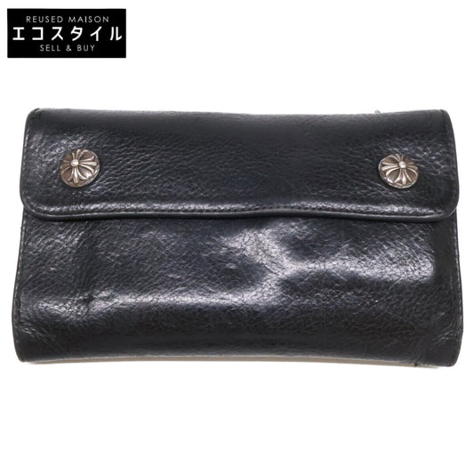 Chrome hearts クロムハーツ クロスボタン ウェーブ ロングウォレット 長財布（小銭入れあり）