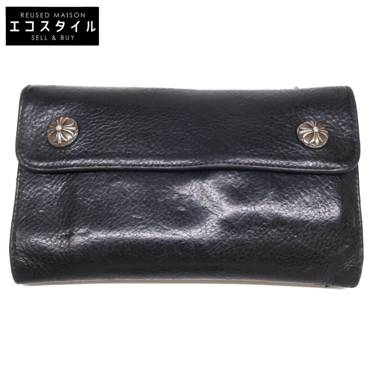 Chrome hearts クロムハーツ クロスボタン ウェーブ ロングウォレット 長財布（小銭入れあり）