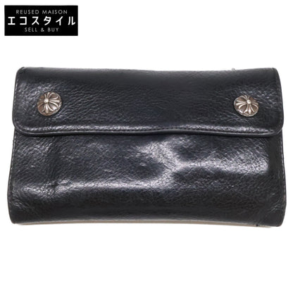 Chrome hearts クロムハーツ クロスボタン ウェーブ ロングウォレット 長財布（小銭入れあり）