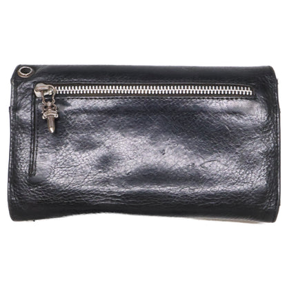 Chrome Hearts クロムハーツ クロスボタン ウェーブ ロングウォレット 長財布（小銭入れあり）