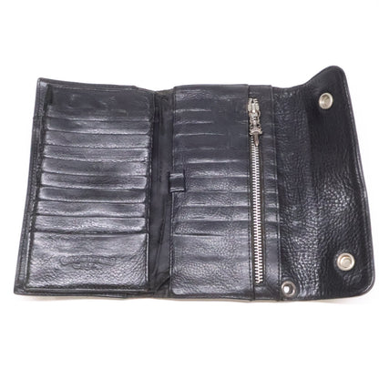 Chrome hearts クロムハーツ クロスボタン ウェーブ ロングウォレット 長財布（小銭入れあり）