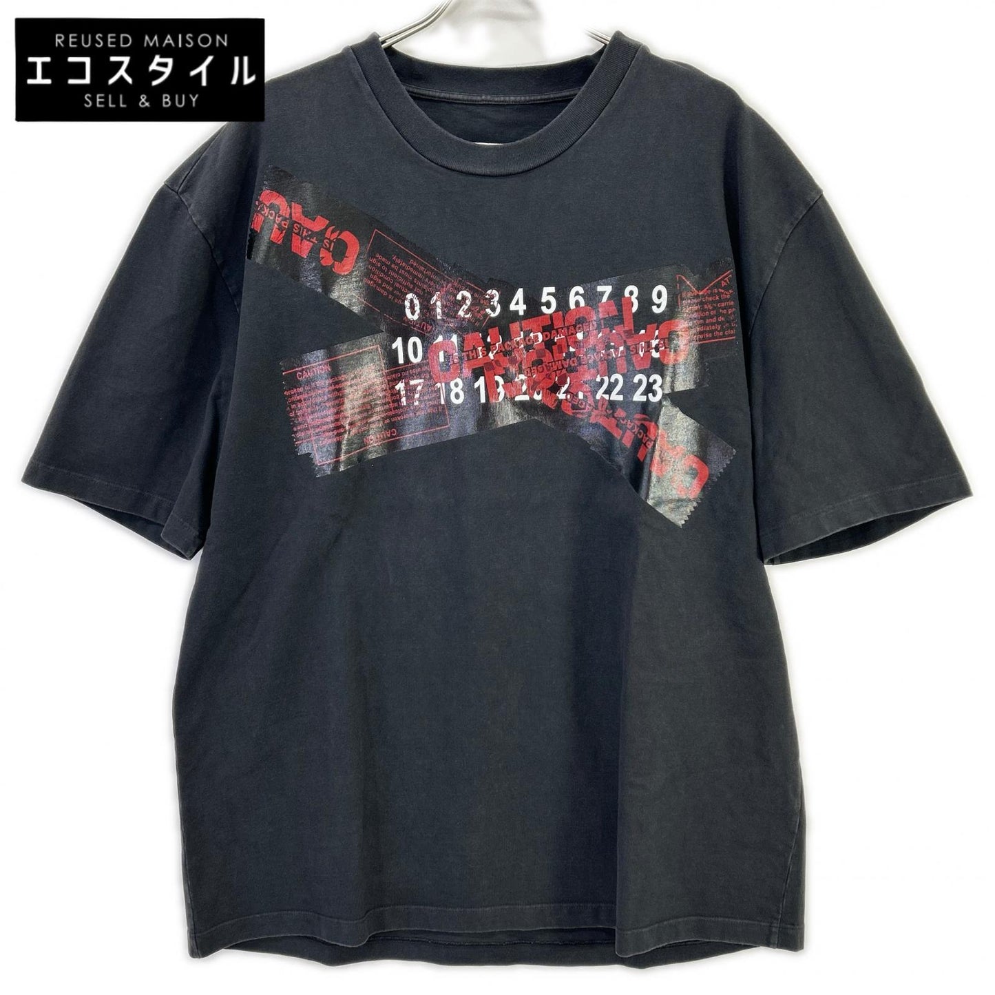 Maison margiela メゾンマルジェラ ブラック S50GC0568 19AW Caution Tシャツ トップス