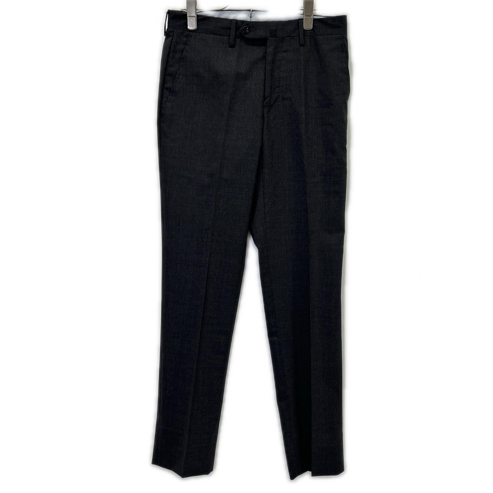 BEAMS F ビームスエフ チャコールグレー 21-23-0410-081 ワンプリーツトロピカルウールパンツ ボトムス