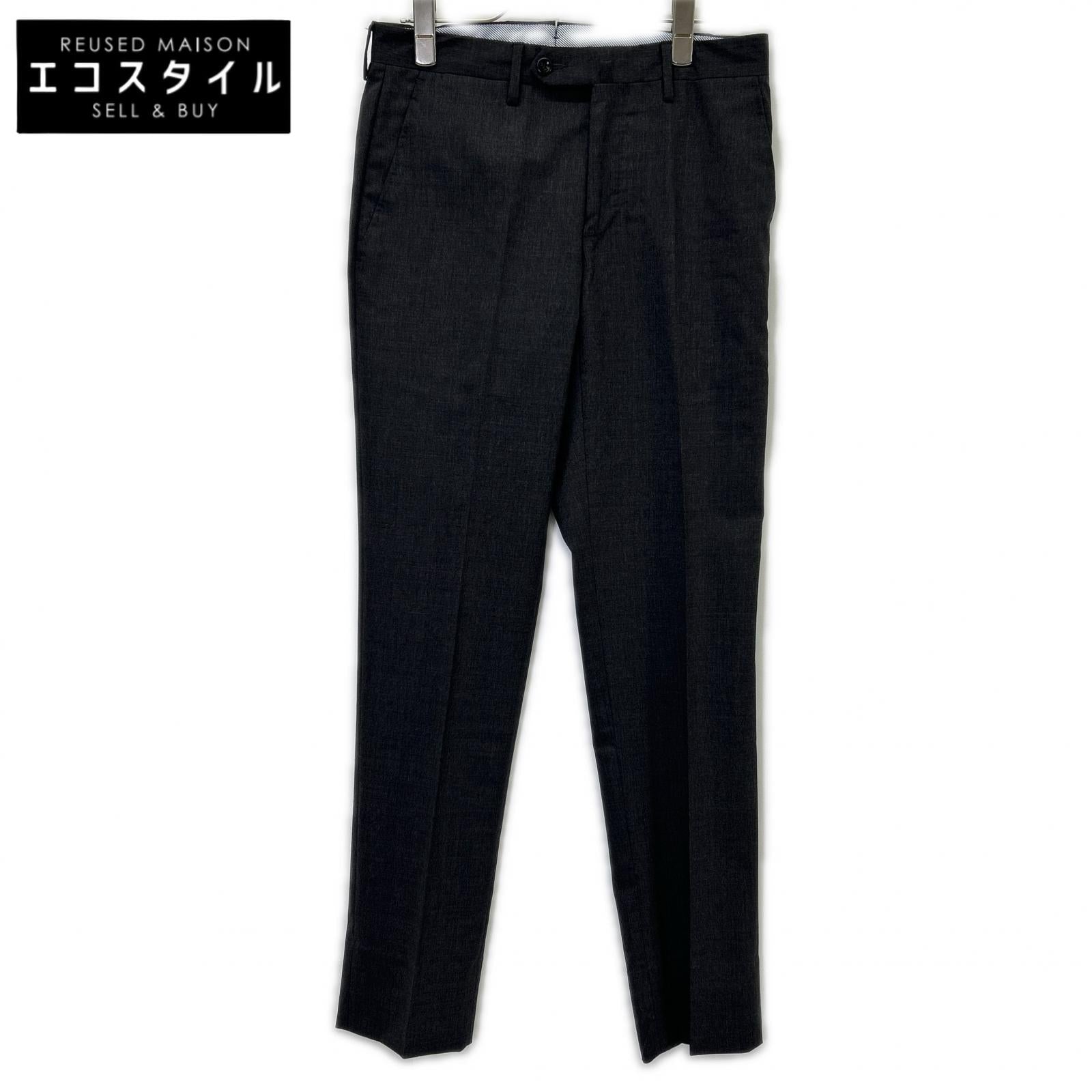 BEAMS F ビームスエフ チャコールグレー 21-23-0410-081 ワンプリーツトロピカルウールパンツ ボトムス