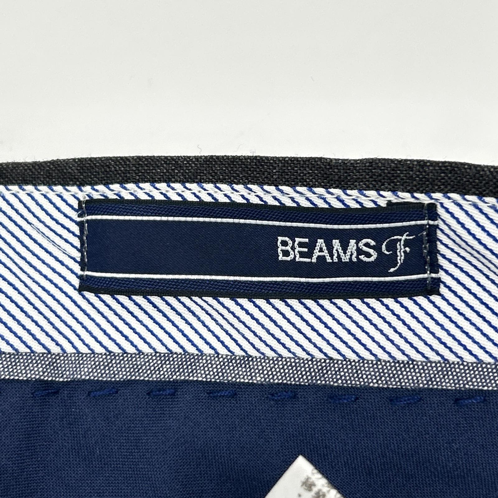 BEAMS F ビームスエフ チャコールグレー 21-23-0410-081 ワンプリーツトロピカルウールパンツ ボトムス