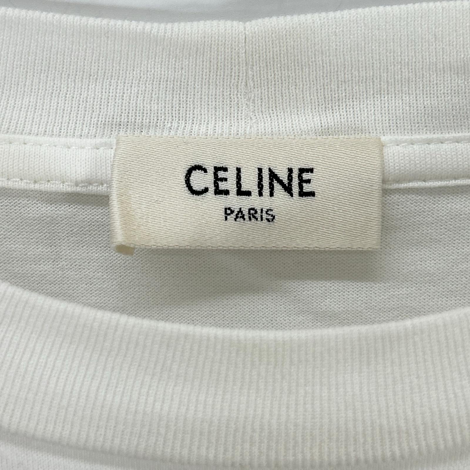 CELINE セリーヌ ホワイト 2X84N671Q.01OB 24SS ルーズフィット グラフィックTシャツ トップス