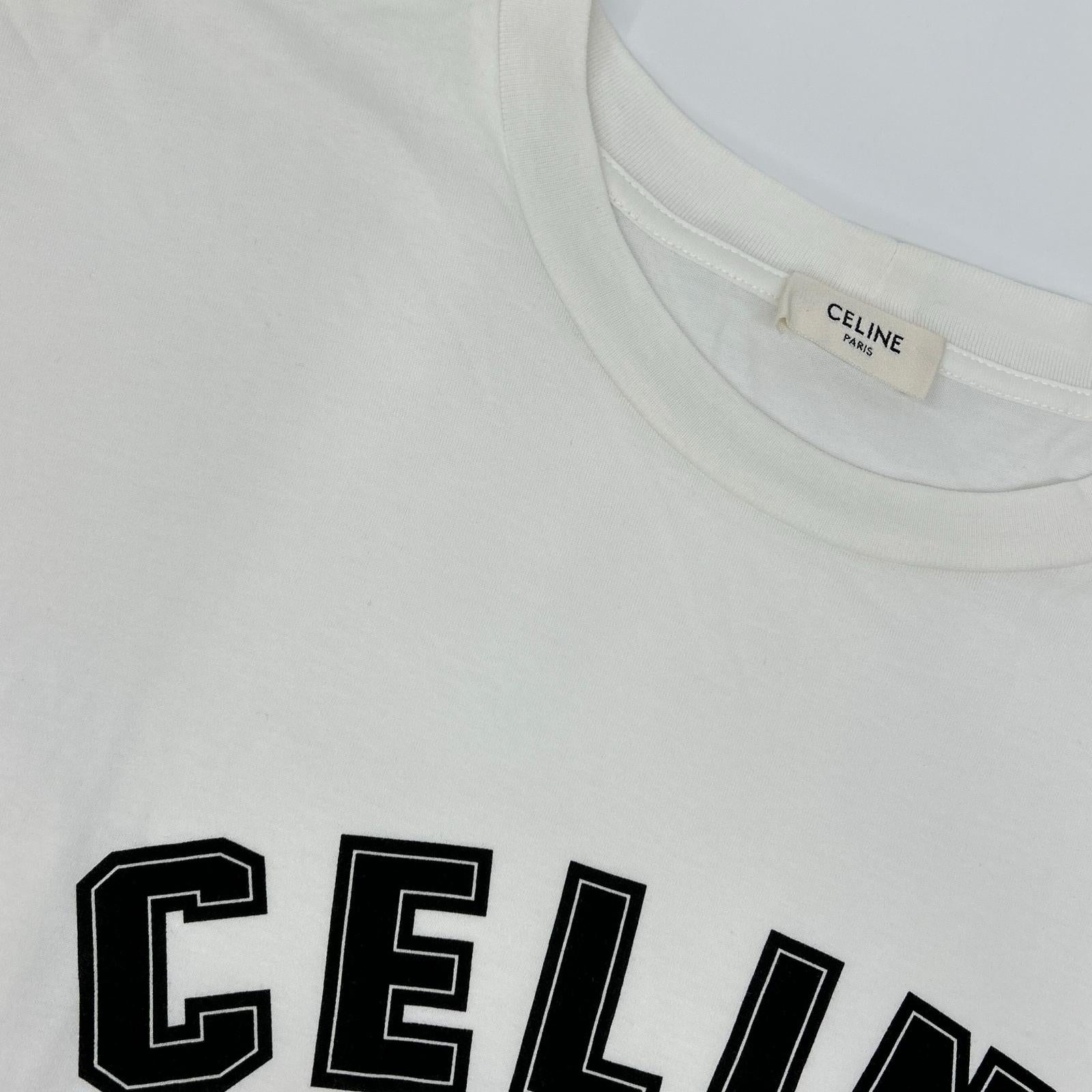 CELINE セリーヌ ホワイト 2X84N671Q.01OB 24SS ルーズフィット グラフィックTシャツ トップス