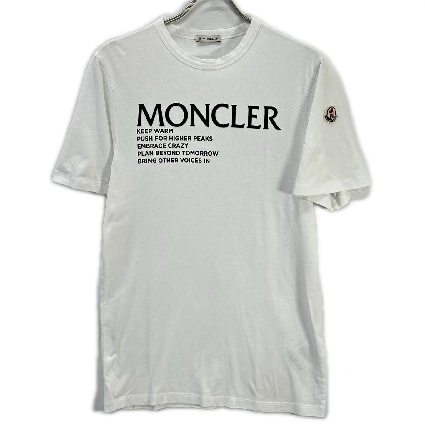 MONCLER モンクレール ホワイト G20918C00042 21年製 フロッキー Tシャツ トップス