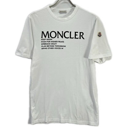 MONCLER モンクレール ホワイト G20918C00042 21年製 フロッキー Tシャツ トップス