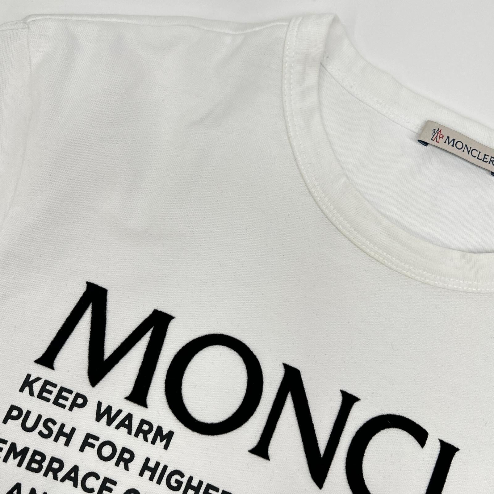 MONCLER モンクレール ホワイト G20918C00042 21年製 フロッキー Tシャツ トップス