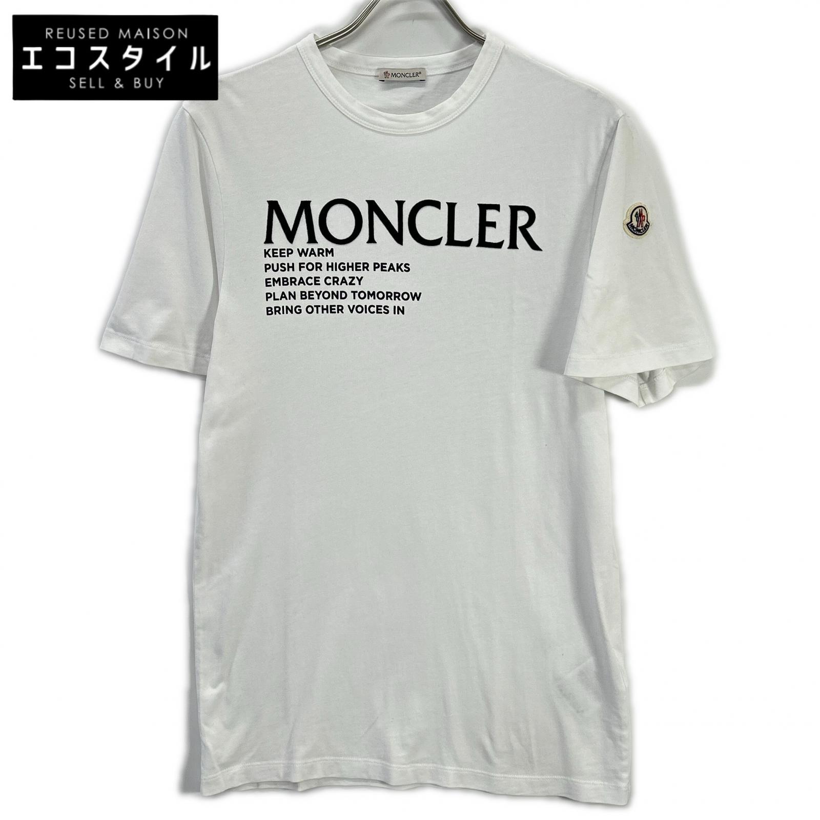 MONCLER モンクレール ホワイト G20918C00042 21年製 フロッキー Tシャツ トップス