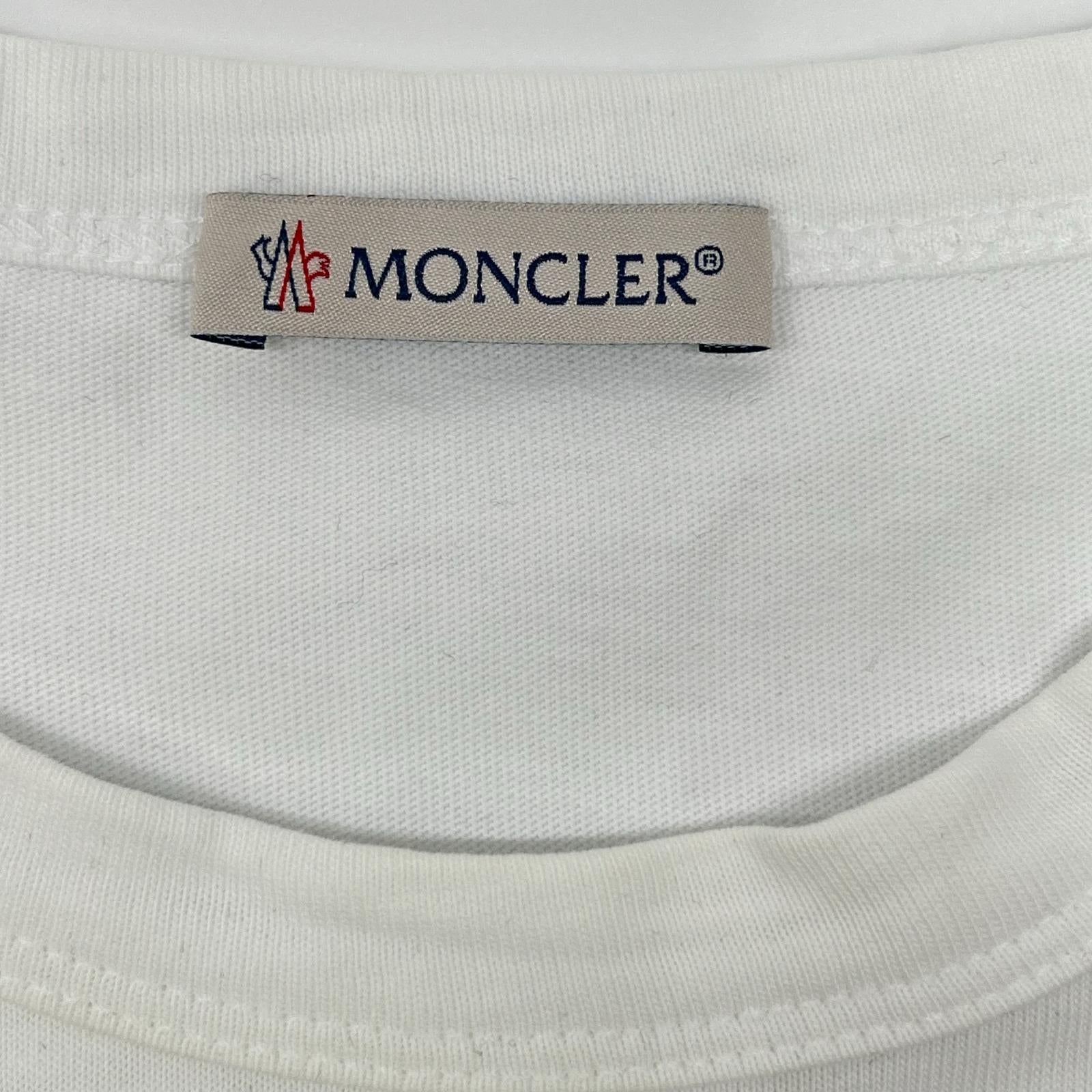 MONCLER モンクレール ホワイト G20918C00042 21年製 フロッキー Tシャツ トップス