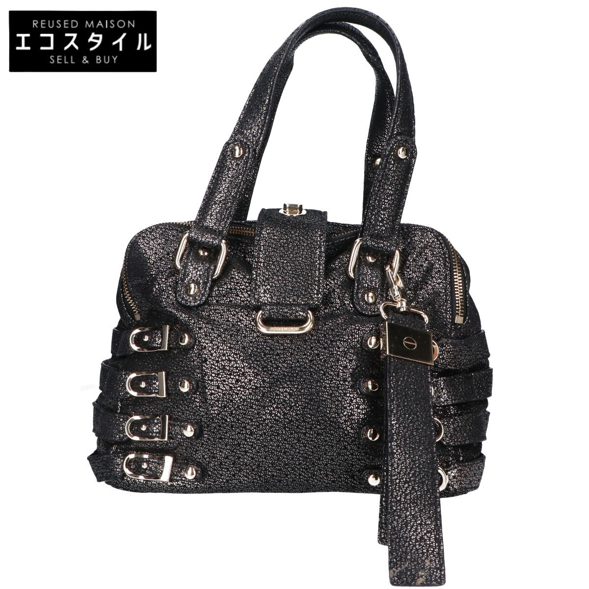 JIMMY CHOO ジミーチュウ BLANCHE LARGE SATCHEL パンチング ハンドバッグ
