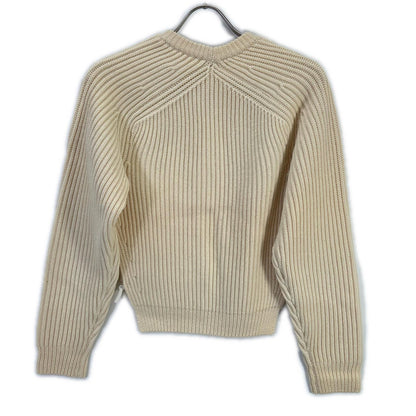 ALEXANDER WANG アレキサンダーワン ホワイト 21-25-0049 リブ編み ウール クルーネックニット トップス