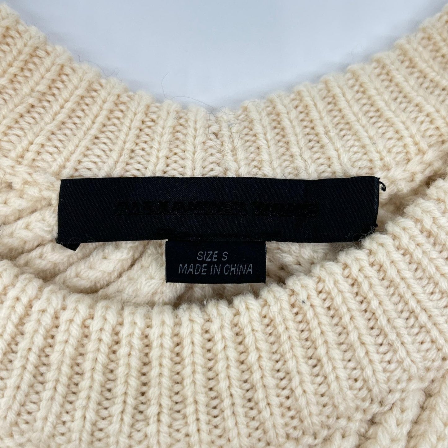 ALEXANDER WANG アレキサンダーワン ホワイト 21-25-0049 リブ編み ウール クルーネックニット トップス