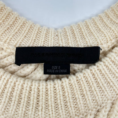 ALEXANDER WANG アレキサンダーワン ホワイト 21-25-0049 リブ編み ウール クルーネックニット トップス