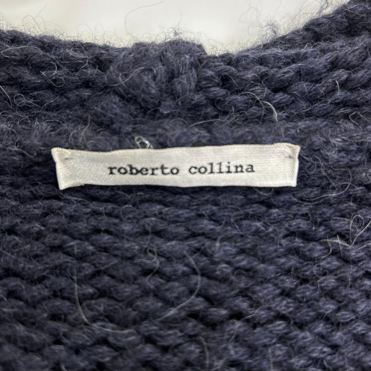 ROBERTO COLLINA ロベルトコリーナ ネイビー アルパカ混 ニットフーディ トップス