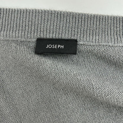 JOSEPH ジョセフ グレー カシミヤ エルボーパッチニットカーディガン トップス