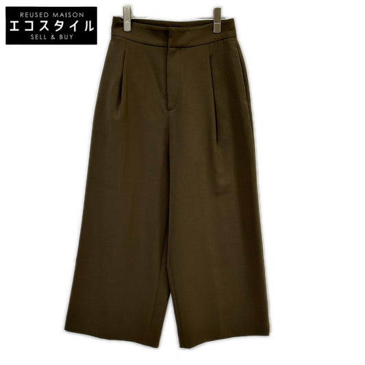 BALLSEY BALLSEY Gray 11-04-82-04331 Synthetic-Fiber One-Pleat Wide-Leg Pants Bottoms