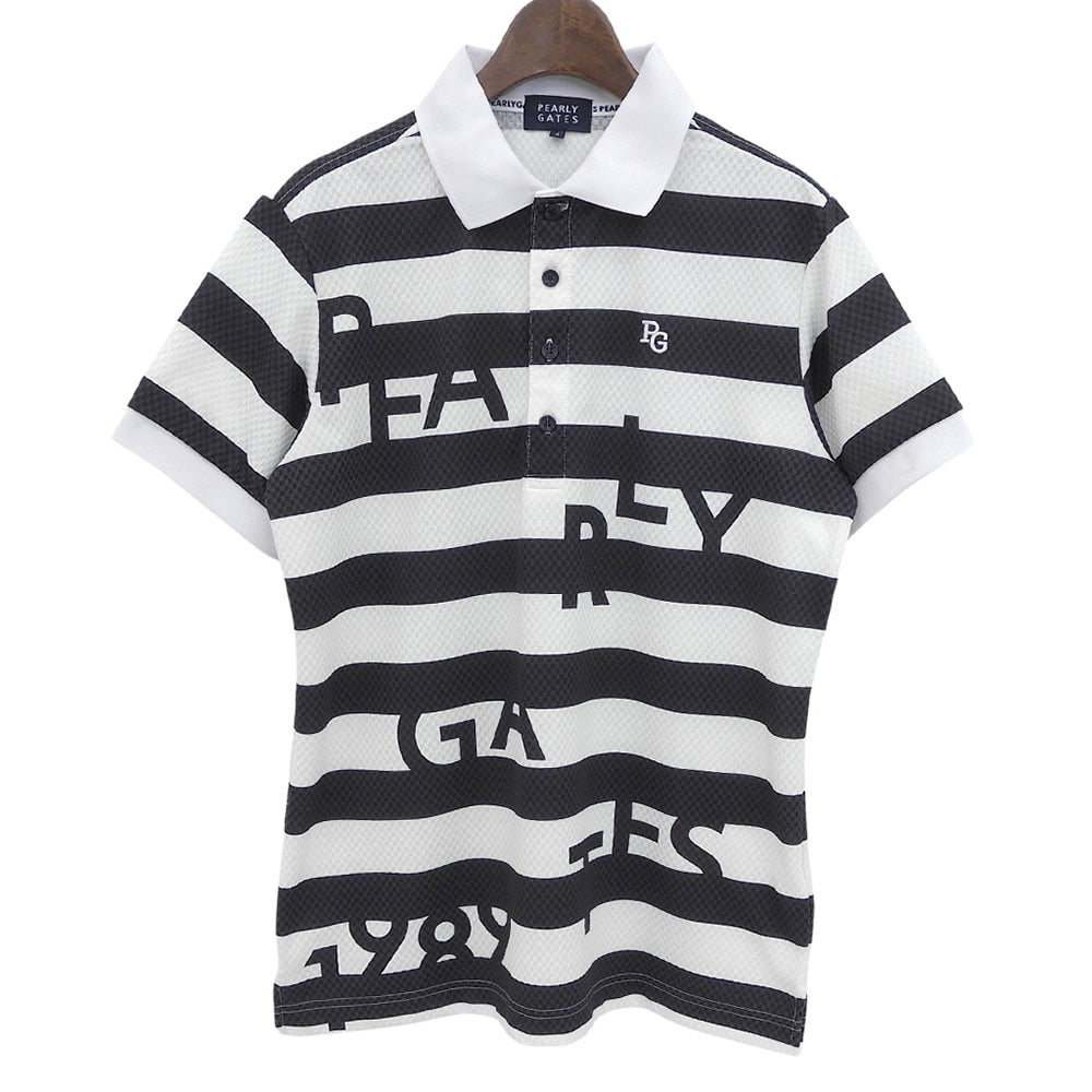 PEARLY GATES パーリーゲイツ トライクール サッカー チェック トップス メンズ ホワイト×ブラック 4 053-3260705 トップス