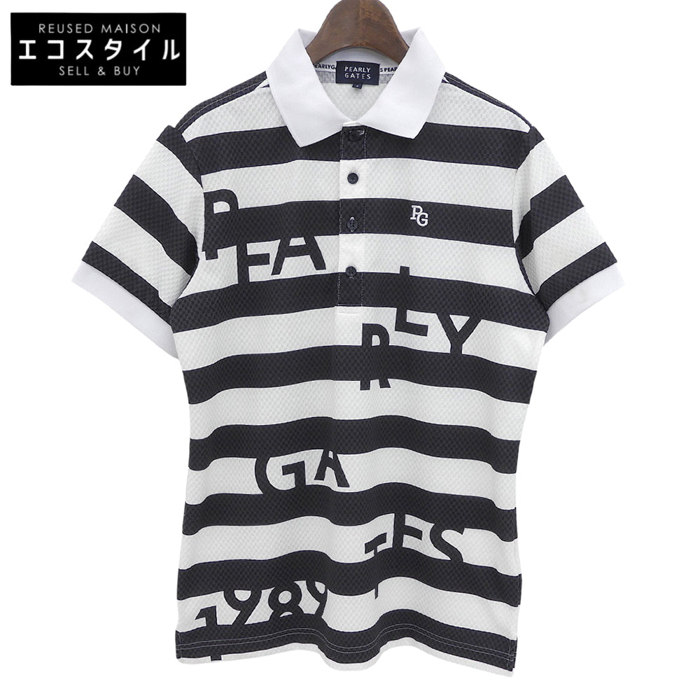 PEARLY GATES パーリーゲイツ トライクール サッカー チェック トップス メンズ ホワイト×ブラック 4 053-3260705 トップス