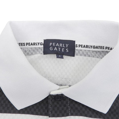 PEARLY GATES パーリーゲイツ トライクール サッカー チェック トップス メンズ ホワイト×ブラック 4 053-3260705 トップス