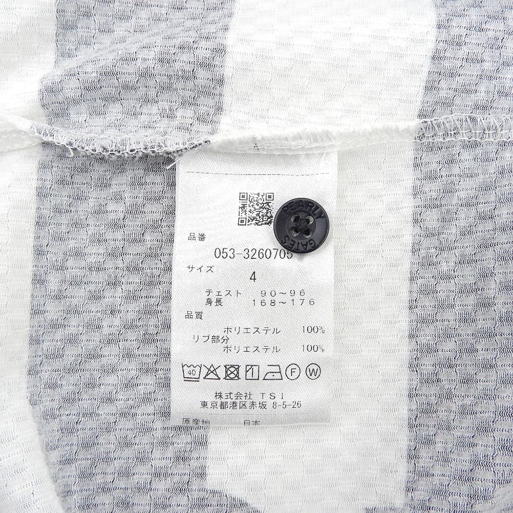 PEARLY GATES パーリーゲイツ トライクール サッカー チェック トップス メンズ ホワイト×ブラック 4 053-3260705 トップス