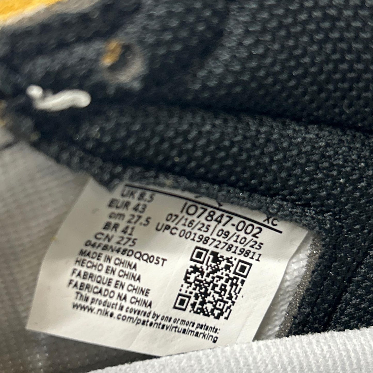 NIKE ナイキ Fragment x UNION【新品同様】IO7847 002 Air Jordan 1 Retro High OG SP ハイカットスニーカー シューズ