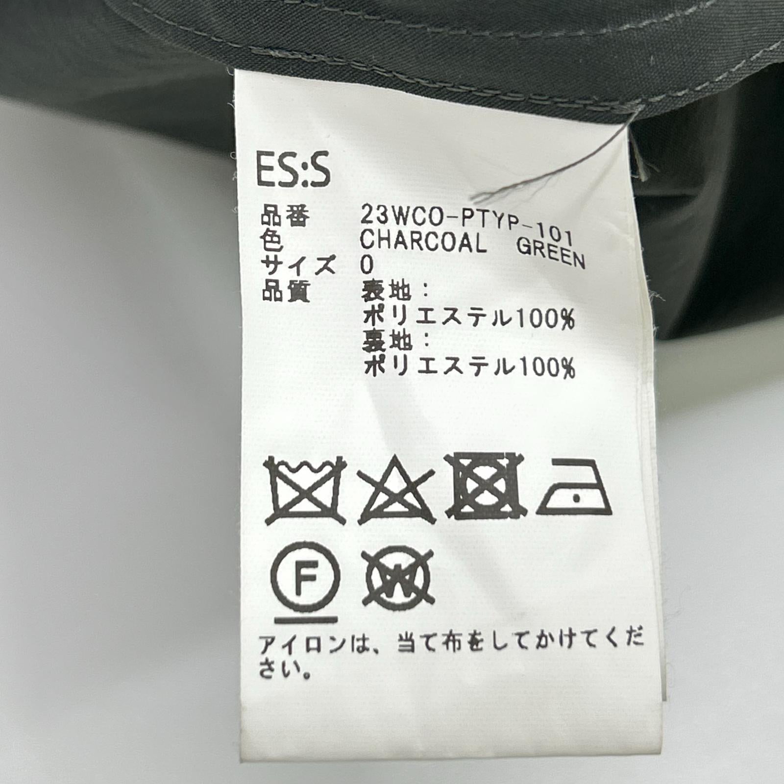 ES:S エス チャコールグリーン 23WCO-PTYP-101 トレンチコート コート